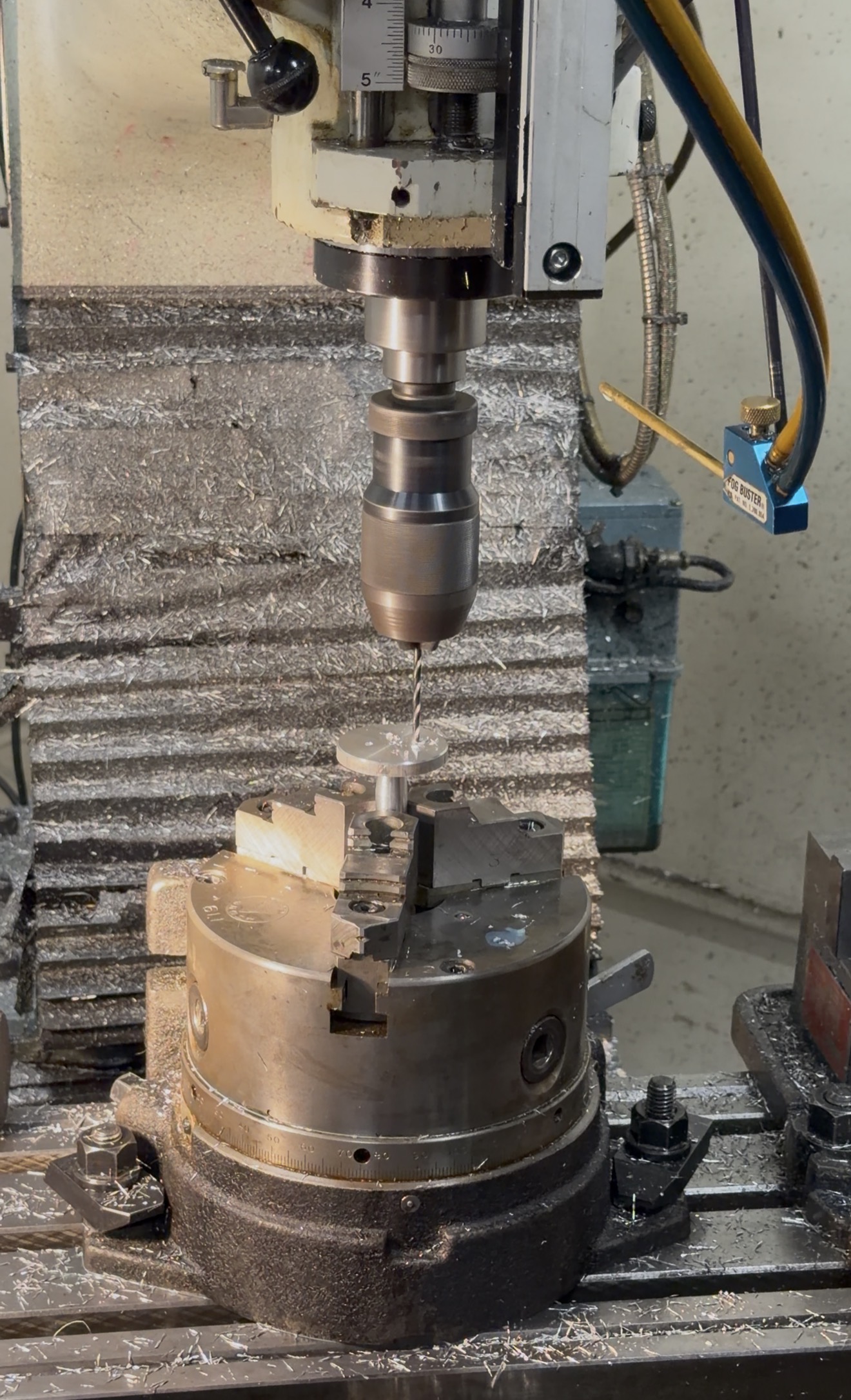 CNC milling the aluminum wind tunnel mount